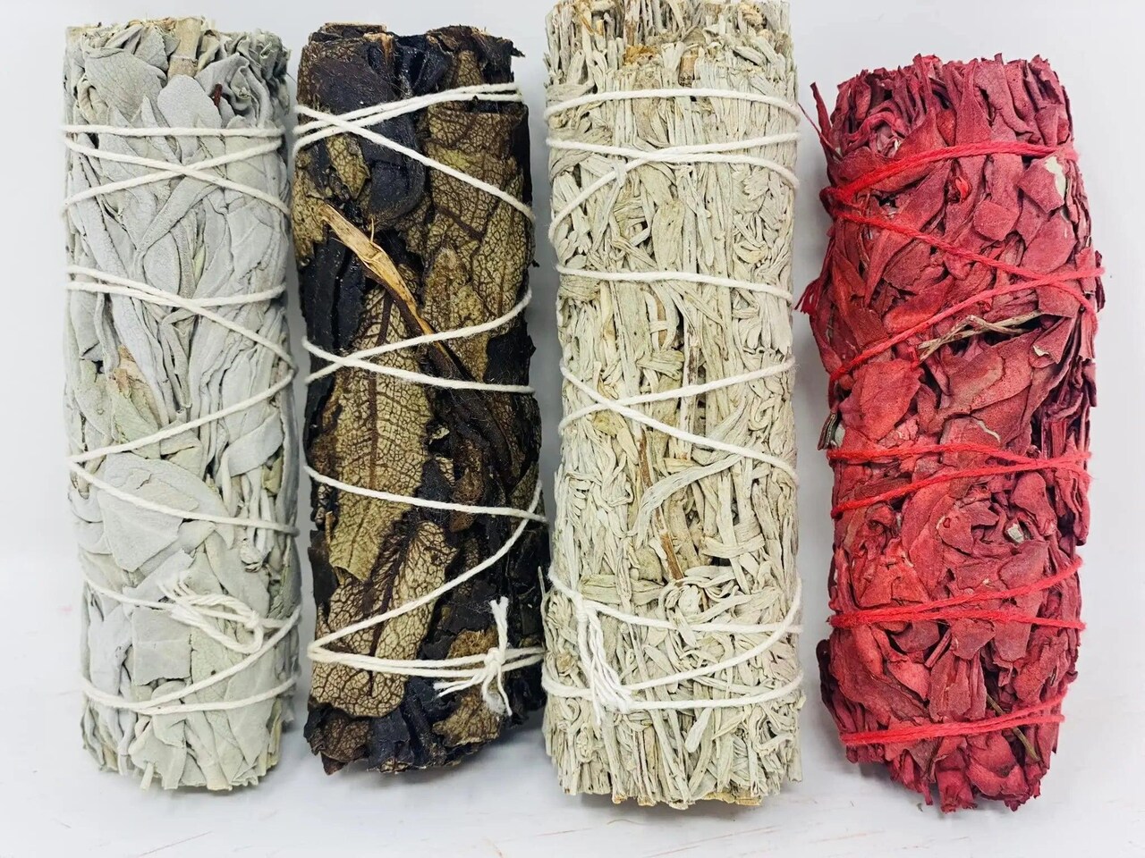 Variety Pack of White Sage Black Sage Blue Sage and Red Sage (Dragon Blood)